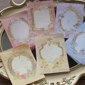 30шт Дизайн зеркальной рамки в виде цветка принцессы Креативный фон для скрапбукинга Из крафт-бумаги Подарочное украшение Можно написать