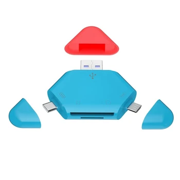 Устройство для чтения карт памяти 5 в 1, магнитная крышка, USB Micro-USB Type-C, TF/SD-карта, внешний кард-ридер для компьютера