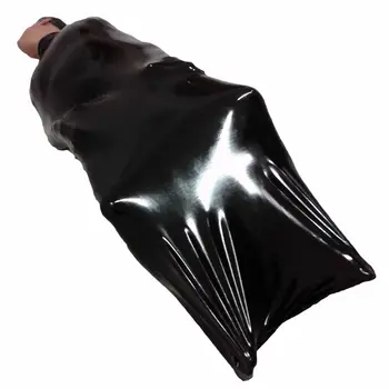 Совершенно новый черный большой мешок для тела из латексной резины, мешок для сауны для сна (один размер)