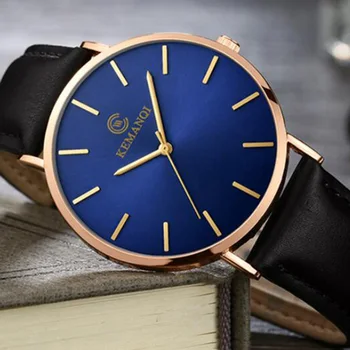 Простые тонкие часы Мужская мода Kemanqi кварцевые часы деловые мужские наручные часы римские мужские часы Masculine Relogio Saati