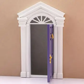 Отличная мини Дверь Коллекционная Миниатюрная дверь Яркая Цветная Декоративная Миниатюрная Деревянная Дверная модель мебели