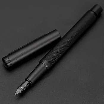 Матовая перьевая ручка Black Forest с очень тонким пером Классического дизайна с преобразователем и металлической коробкой для ручек, набор канцелярских школьных принадлежностей