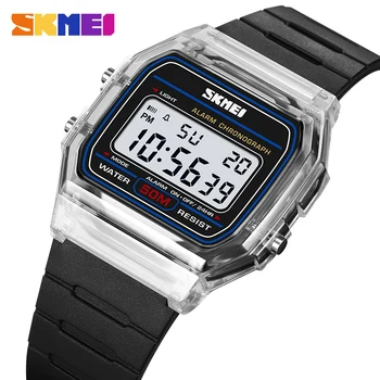 SKMEI Модные цифровые спортивные часы с подсветкой, мужские и женские наручные часы с обратным отсчетом, 5 бар, водонепроницаемый будильник reloj hombre