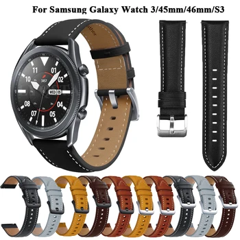Новые Ремешки Для Часов Из Натуральной Кожи Samsung Galaxy Watch3 45 мм Сменный ремешок Для Galaxy Watch 46 мм S3 Аксессуары Для Наручных Ремешков